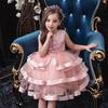 Children's Princess Gowns Dresses Middle Child Wedding Runway Evening Gowns Pink Multi-Layered Puffy Dresses