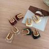 Retro Hong Kong Geometric Resin Ear Clips: Stylish, Versatile Earrings for Women