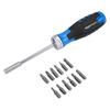 Basic Magnetic Ratchet Screwdriver 12-in-1 (Set of 12), Blue, Black