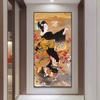 Ukiyo-e Japanese Style Lady Figure Decorative Painting For Sushi Place Japanese Food Canvas Posters Prints Wall Home Decoration