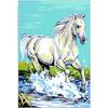 Antique Canvas - SEG - White Horse - 30x40cm - Printed - Made In France