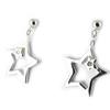 [K9446] - White 'Stars' Silver Earrings
