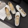 Square Head Bow Ballet Mary Jane Shoes Women's Summer New Gentle and Versatile Soft Sole Shallow Mouth Single Shoes