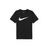Swoosh Logo Print Knit Crew Neck Short Sleeve T-Shirt Men Tops Black DB5858-010