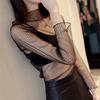 Women Sexy Mesh See Through T Shirt Fashion Hollow Transparent Shirt Star Dot Base Top Clubwear