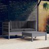 Day and Night - Day and Night Garden Furniture 3 Pieces with Anthracite Pine Wood Cushions