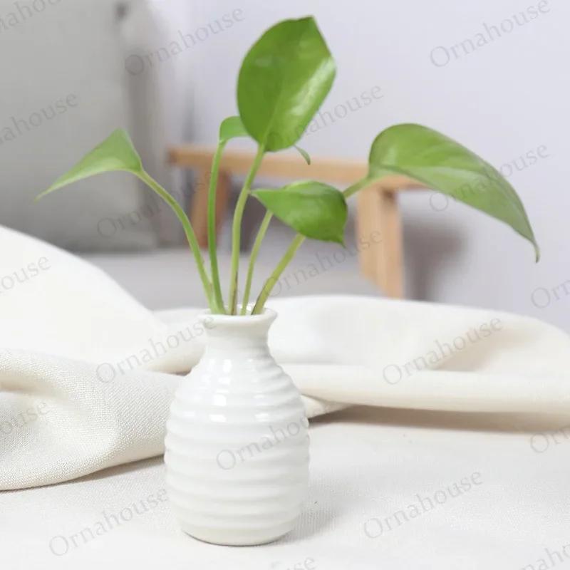 1PC Nordic Style Mini Modern Flower Vase Home Decoration Living Room Ceramic Home Decoration Floreros Vintage Flower Pot Vases