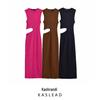 2025 Spring Women's European & American Style Elastic Open Design Long Dress