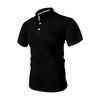 Men's Summer Solid Color Botton Collar Short Sleeve Tops Men's Loose Sports Casual Tops