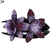 Women Elegant Flexible Rhinestone Flower Duckbill Hair Clip Hairpin Claw Gift