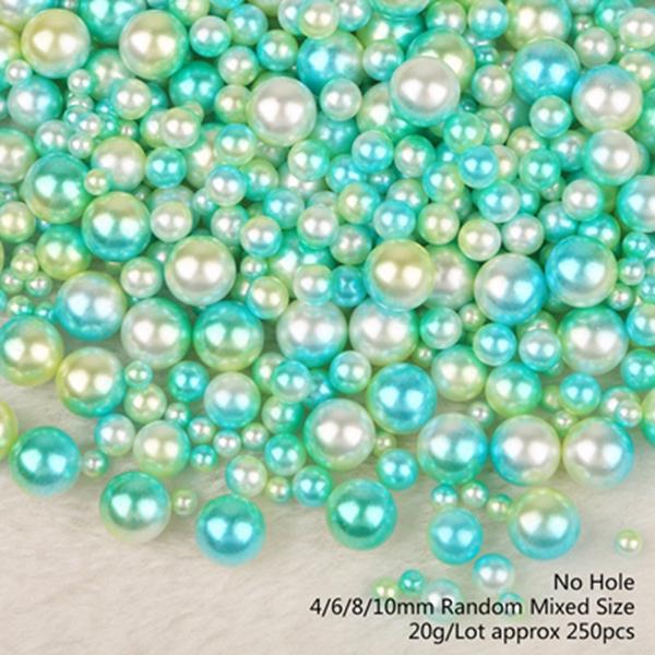 250Pcs/lot Random Mix No Hole ABS Pearl Loose Round Beads for DIY Craft Scrapbook Decoration