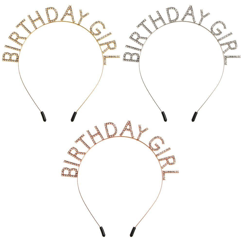 Styling Women Metal Alloy Birthday Party Tiara Princess Crown Birthday Girl Headband Hair Hoop