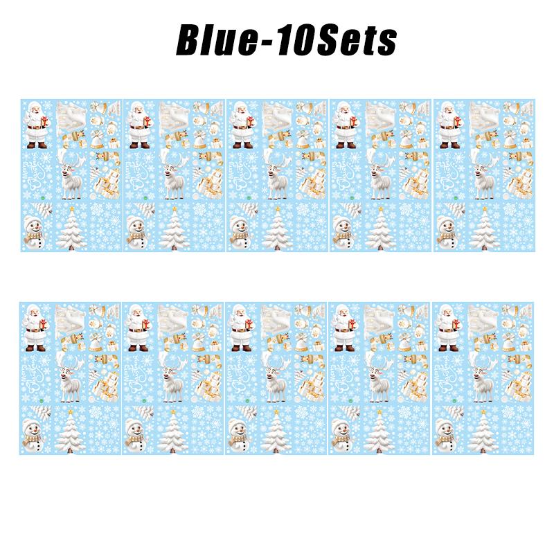 Static Cling Christmas Window Decals White Snowman Tree Design for Glass Door Holiday Home Office Decoration