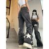 Stars American Style Y2k Retro Pants Female Street High Streetwear Wide Leg Straight Loose Baggy Jeans Women