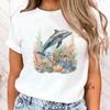 Premium T-shirt Funny Dolphin Print T-Shirts For Women Summer Round Neck Tee Shirt Femme Fashion Casual T-Shirts Fast Delivery