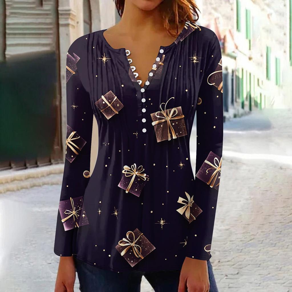 Long Sleeve Shirts For Women Fall Fashion Dressy Casual Blouses Trendy Pleated Tunic Tops For Leggings Christmas