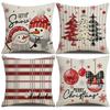 New Cartoon Christmas Pillowcase Snowman Christmas Tree Holiday Party Cushion Sofa Pillowcase