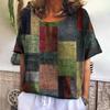 Plus Size Summer Plaid T Shirt for Women O Neck Casual Sweatshirt New Tees Harajuku Clothing Loose Short Sleeve Blouse Female Fashion Tops