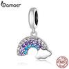 Authentic 925 Sterling Silver Colorful Rainbow Pendant Charm Fit for Women Original Silver Bracelet DIY Jewelry