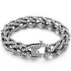 Vintage Twist Link Chain Bracelet for Men 316L Stainless Steel Retro Style Adjustable Cuff Link Bracelets Men's Jewelry Gifts
