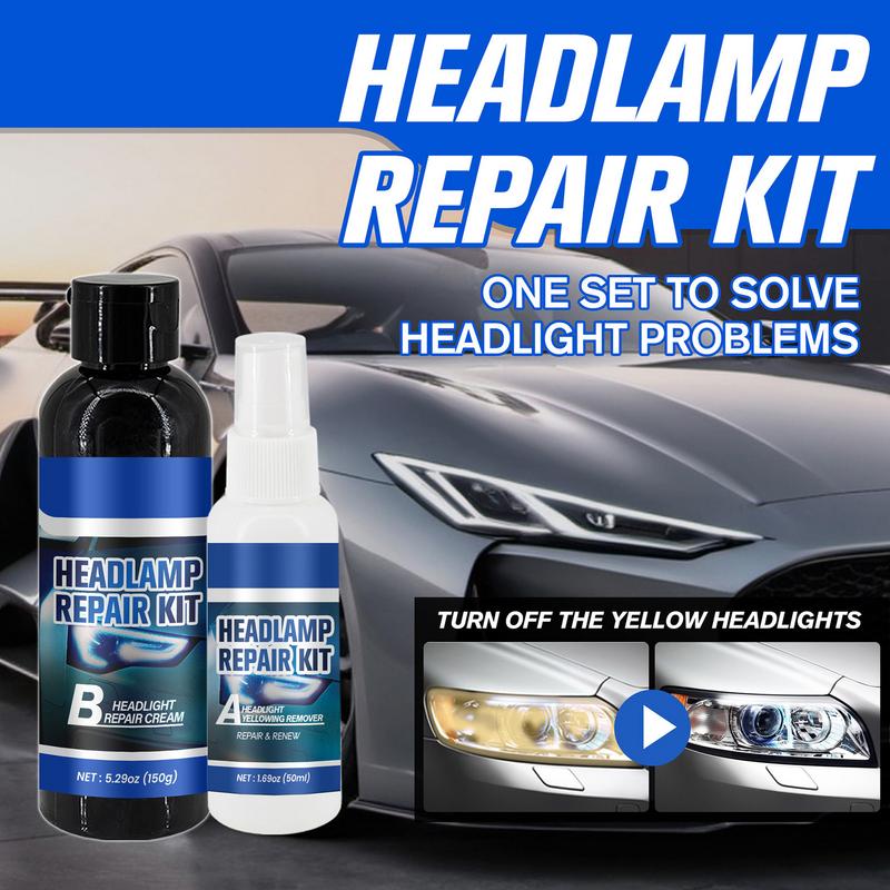 Headlight Restoration Kit Headlight Repair Agent With Sponge Car Headlight Cleaner Lens Polisher Yellowing Remover Refurbishment