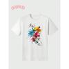 Payeah Flowers Colorful Art Drawing Abstract Graphic Flower T Shirt Casual Digital Print Pure Heavy Cotton T Shirt