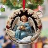 New Flat 2D Christmas Handicraft Decoration Angel Retro Acrylic Car Pendant Keychain Pendant Backpack Decoration