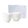 NARUMI Pair of Honiton Lace Bright Mugs, 350cc, White, Lace Pattern, Cute, Large, Wedding Gift, Microwave-Safe, Dishwasher-Safe, Gift Boxed, Gift