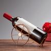 Retro Metal Red Wine Rack Bronze Iron Wheels Design Wine Holder Household Bar Decor Shelf Display Beer Whisky Wine Bottle Holder