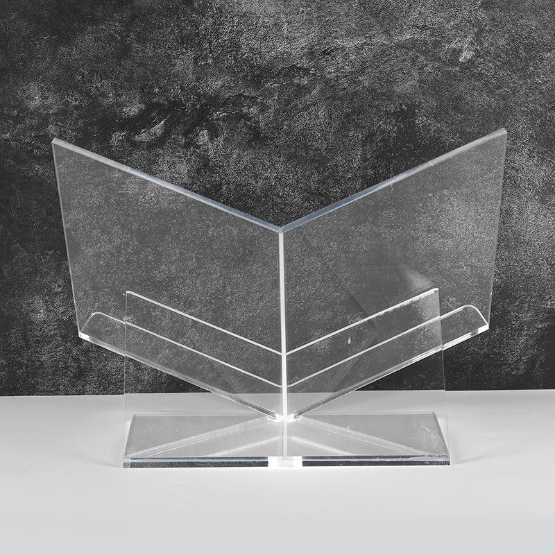 Light Luxury Acrylic V-shaped Bookshelf Magazine Rack Ornaments Hotel Model Room Home Living Room Bedroom Study Room Decorations