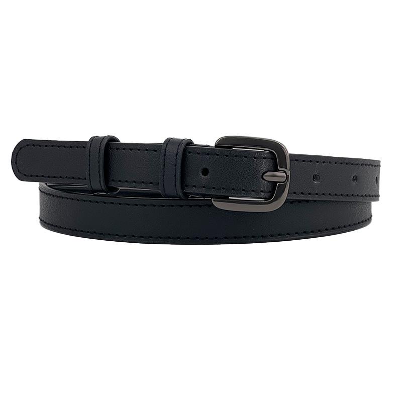 Womens Cowhide Trendy Belt With Alloy Buckle For Daily Office And Casual Outfits