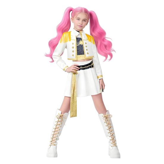 Pop Singers Cosplay Costume Stage Performance Outfits Girl Dance Troupe Attire for Kids Halloween Carnival Costume Party Dress-up