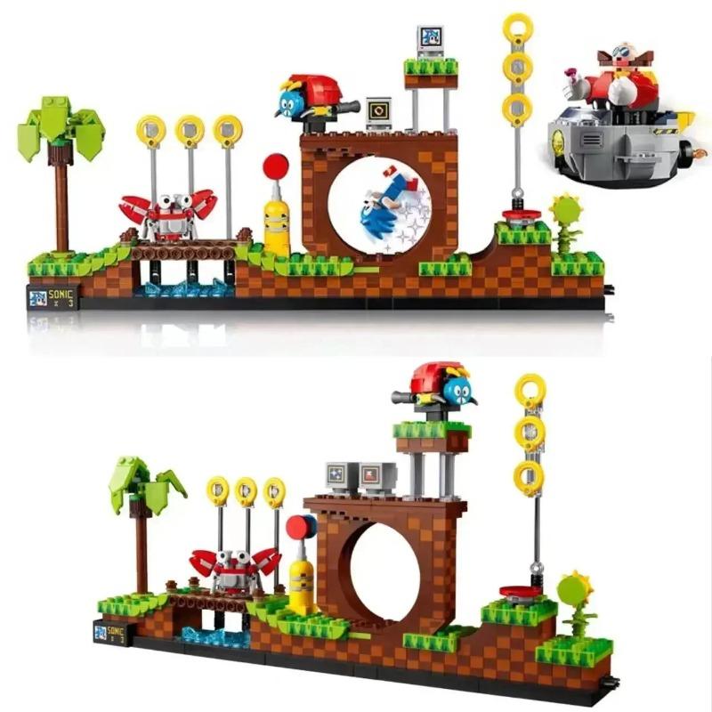 Ideas 21331 1125pcs  The Hedgehogs Pop Game Green Hill Zone Model Building Set Block Bricks Kits Toys for Children Gift