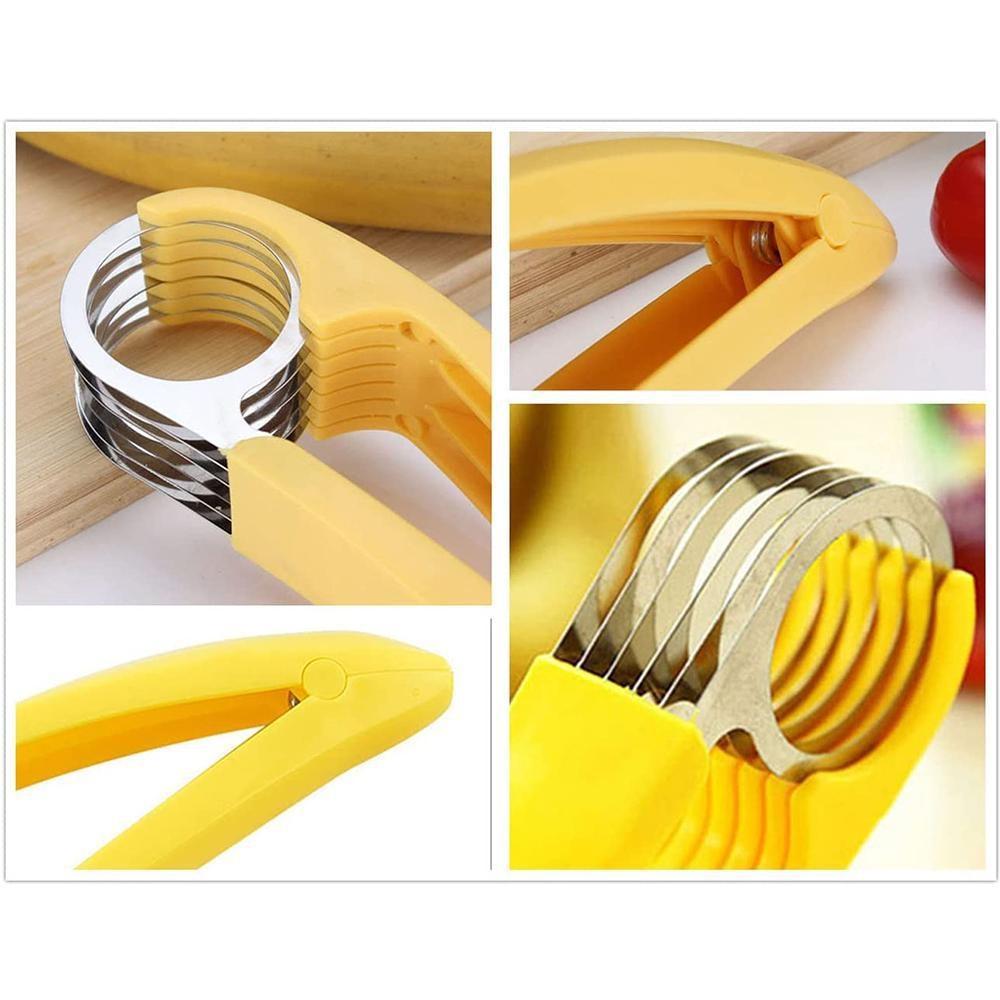 Kitchen Gadget Banana Slicer Fruit Knife Veggie Hotdog Cucumber Cutter KTY