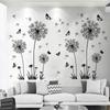 Butterfly Flying Black Dandelion Bedroom Living Room Decoration Stickers Wall Stickers Home Decor