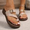 Fashion New Women Shoes Fashion Clip Toe Sandals Women Summer 2025 Buckle Decor Platform Slippers Woman Thick Bottom Non Slip Flip Flops