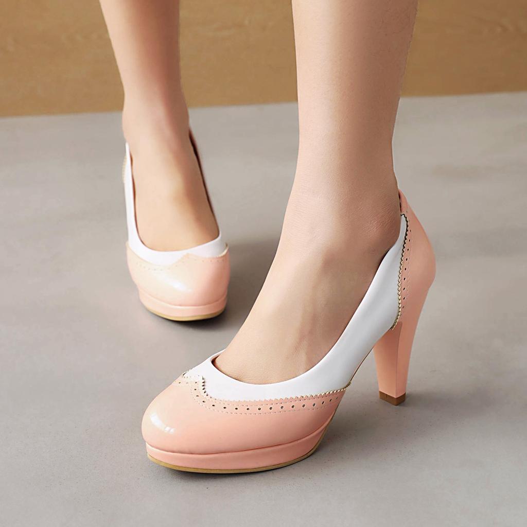 Fashion Shoes Women Black Pumps 2025 Spring Casual Shoes Female High Heels White Red Pink Blue Weding Shoes Plus Size 32-43 Pumps