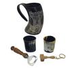 Viking Drinking OX Horn | Tankard | Mug | Cup for Ale, Beer, Mead, Wine, Shot Glass, Bottle Opener |100% Leak Free | Natural and Handmade