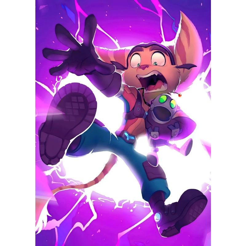 Ratchet N Clank Cartoon Fan Art Poster Canvas Painting Cartoon Kids Room Aesthetic Wall Decor Ratchet N Clank Anime Decoration