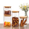 Square Glass Jar with Lid Grain Canister Sealed Kitchen Food Storage Loose Tea Coffee Bean Glass Spice Jars Storage Accessory
