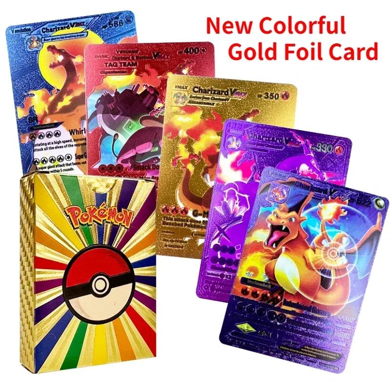 55Pcs Pokemon Cards VSTAR GX EX VMAX MEGA TAG TEAM Energy Trainer Charizard Pikachu Rare Collection Battle Card C05