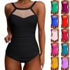 Women's One-piece Fashion Bikini Solid Colour Sexy With Bra Pads No Steel Bra Swimsuit