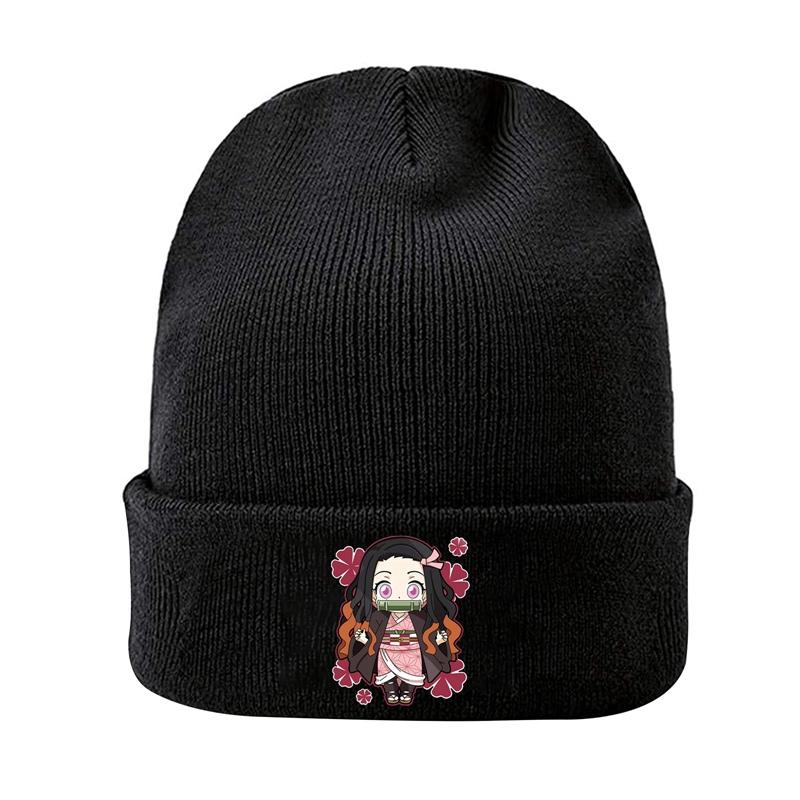 Knit Hat Demon Slayer Kimetsu No Yaiba Anime Winter Warm Beanie Caps Gonpachiro Kamanoko Unisex Women Casual Bonnet