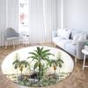 Round Rainforest Landscape Print Carpet Parrot Sofa Carpet Living Room Bedroom Bathroom Floor Mat Decorative Carpet Alfombra