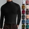 Male Autumn And Winter Solid Color T Shirt Top Turtleneck Long Sleeve Top Comfortable Aesthetic Men Clothes