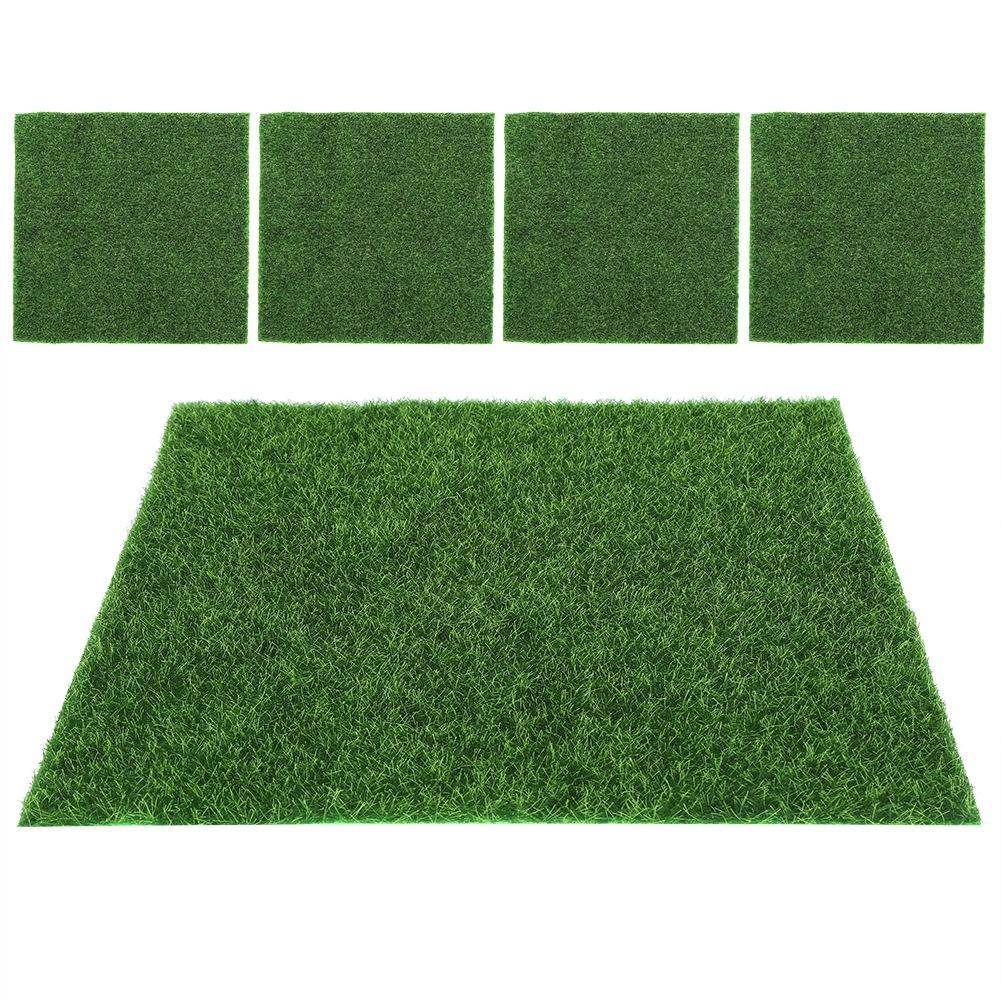 5Pcs SquareShaped Garden Artificial Grass Lawn Turf DIY Miniature Landscape Decoration 30x30cm
