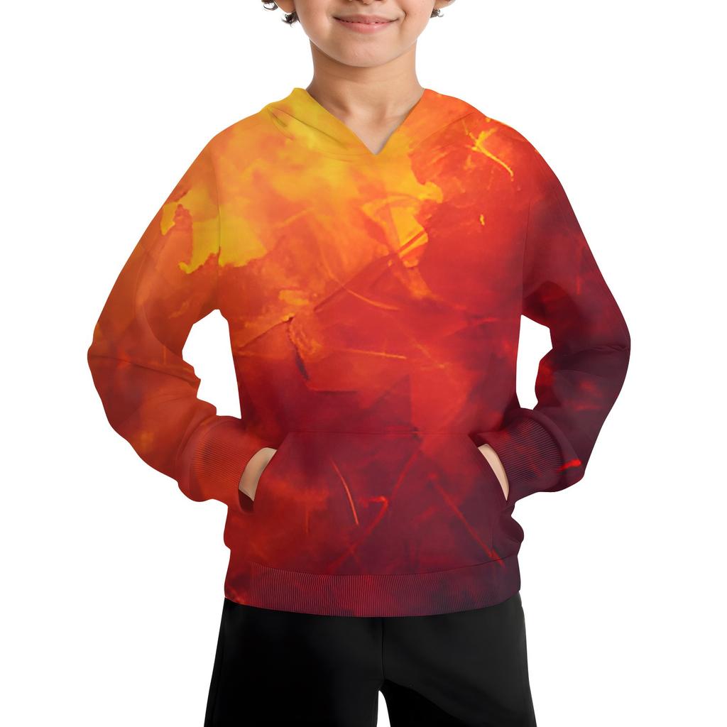 Boys Casual Fashion Long Sleeve Hooded Pocket Sweatshirt