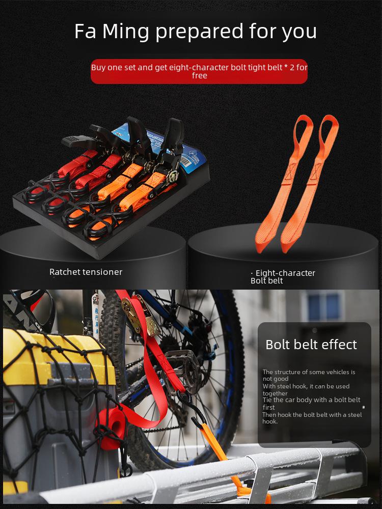 25mm Polyester Ratchet Tie Belt with Hook Tensioner for Motorcycle Shipping