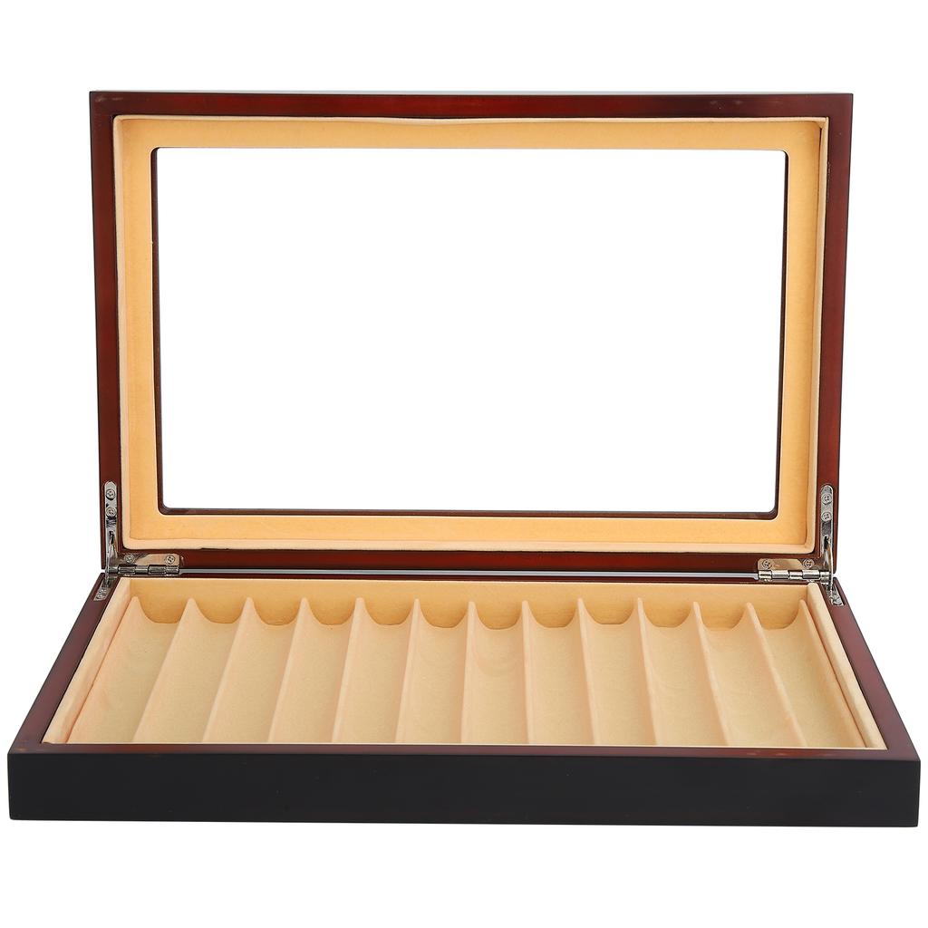12 Digit Wooden Fountain Pen Display Case Black Baking Varnish Pen Storage Gift Box