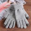 Girls Winter Warm Mittens Knitted Wool Touch Screen Full Finger Women Gloves